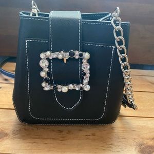 Steve Madden Jeweled Buckle Mini Crossbody Bag